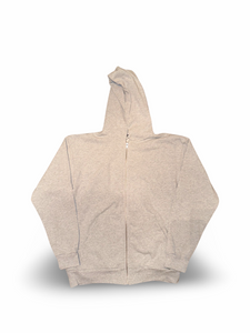 X-LARGE GREY “LETS DROWN OURSELVES IN ALCOHOL ZIP-UP HOODIE”