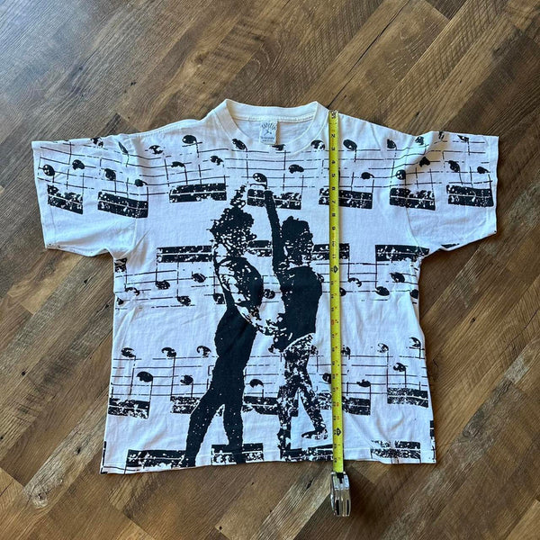White and black graphic tee