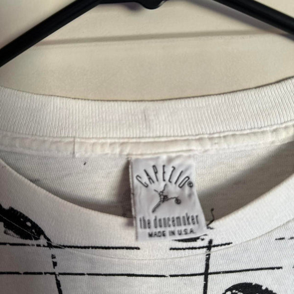 White and black graphic tee
